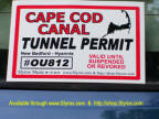 Cape Cod Canal Tunnel Permit #OU812 Red - Sticker
